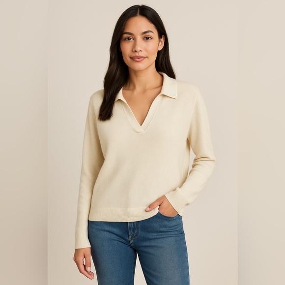 ANTONIO MELANI Sweaters - NWT Antonio Melani Collared Cashmere Sweater Ivory